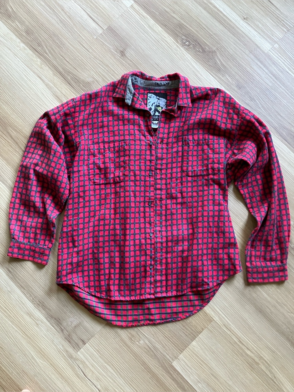 90's Gramicci Sole Survivor Large 100% Cotton LS Button Red Plaid